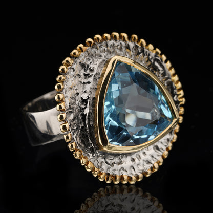 Blue Topaz Spoke Ring // Size 8.5
