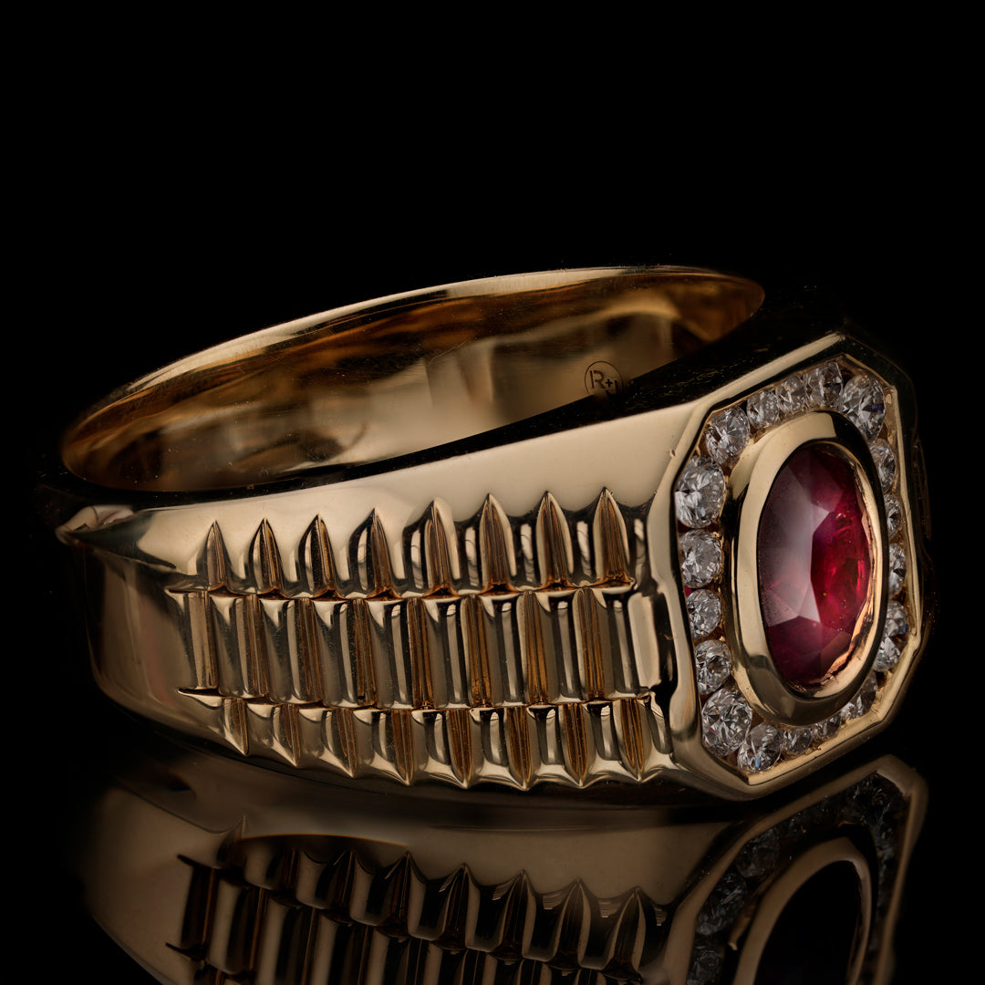 Men's Ruby and Diamond Ring