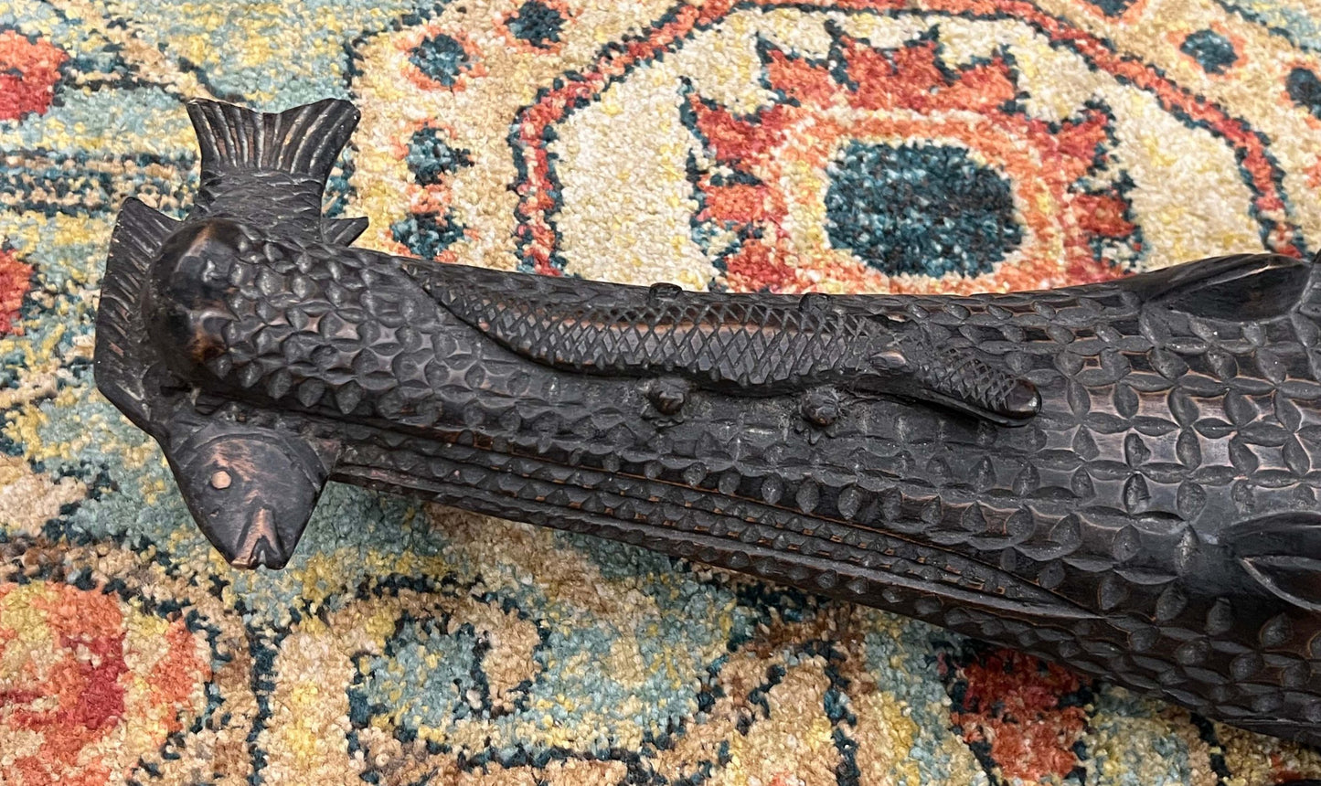 Wooden Crocodile with Offering Chamber