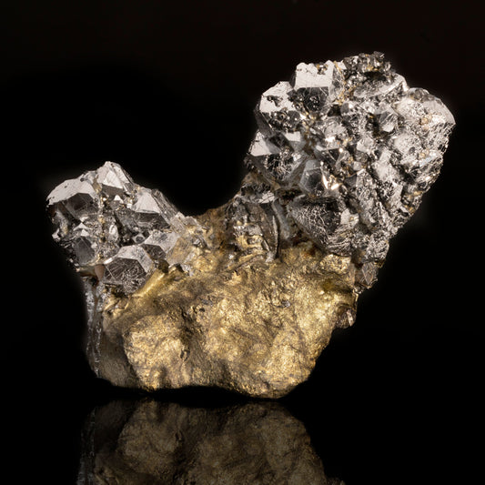 Sperrylite on Chalcopyrite From Siberia