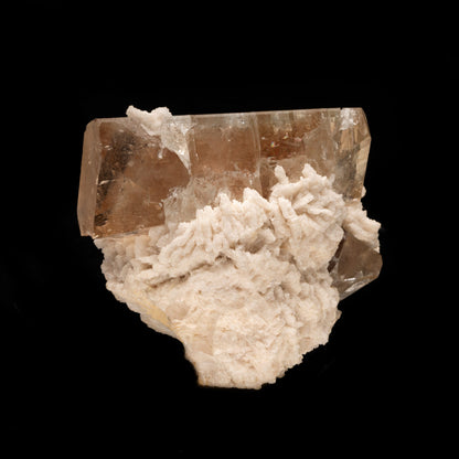 Double Terminated Champagne Topaz on Albite // 243 Grams