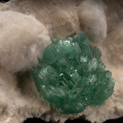 Green Apophyllite on Okenite // 447 Grams