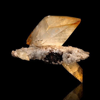 Elmwood Calcite on Barite With Sphalerite