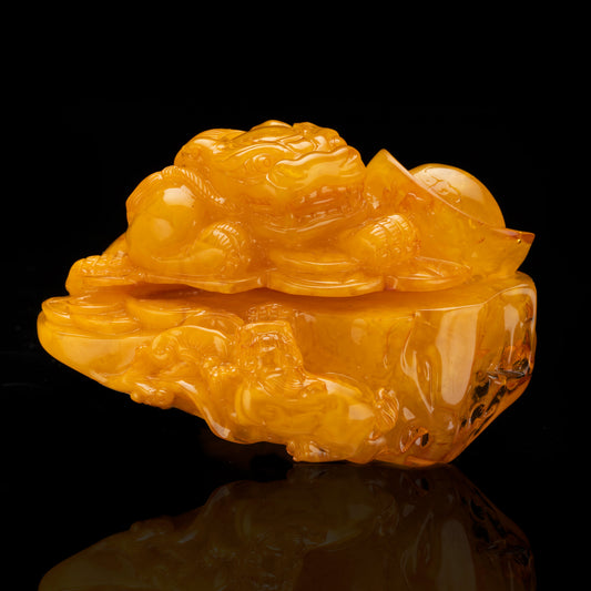 Hand-Carved Baltic Amber Dragon // 245 Grams