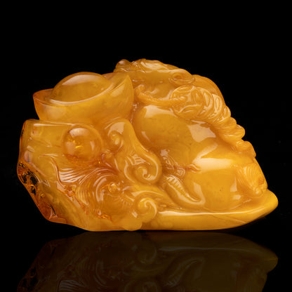 Hand-Carved Baltic Amber Dragon // 245 Grams