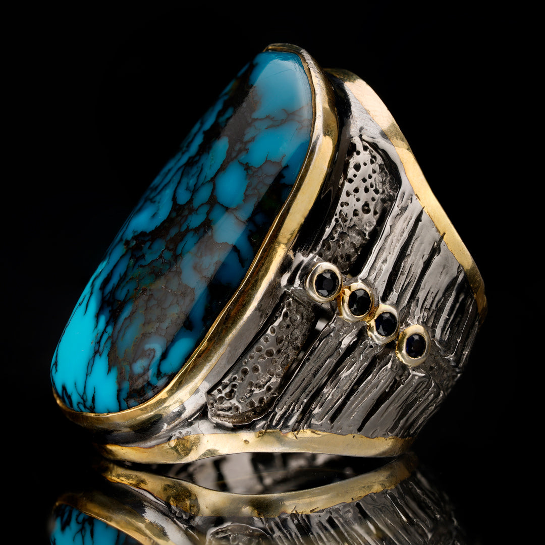 Turquoise and Sapphire Ring