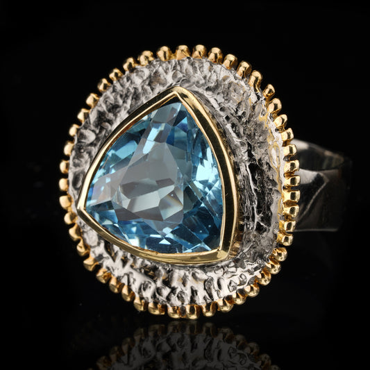 Blue Topaz Spoke Ring // Size 8.5