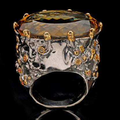 Citrine and Sapphire Ring