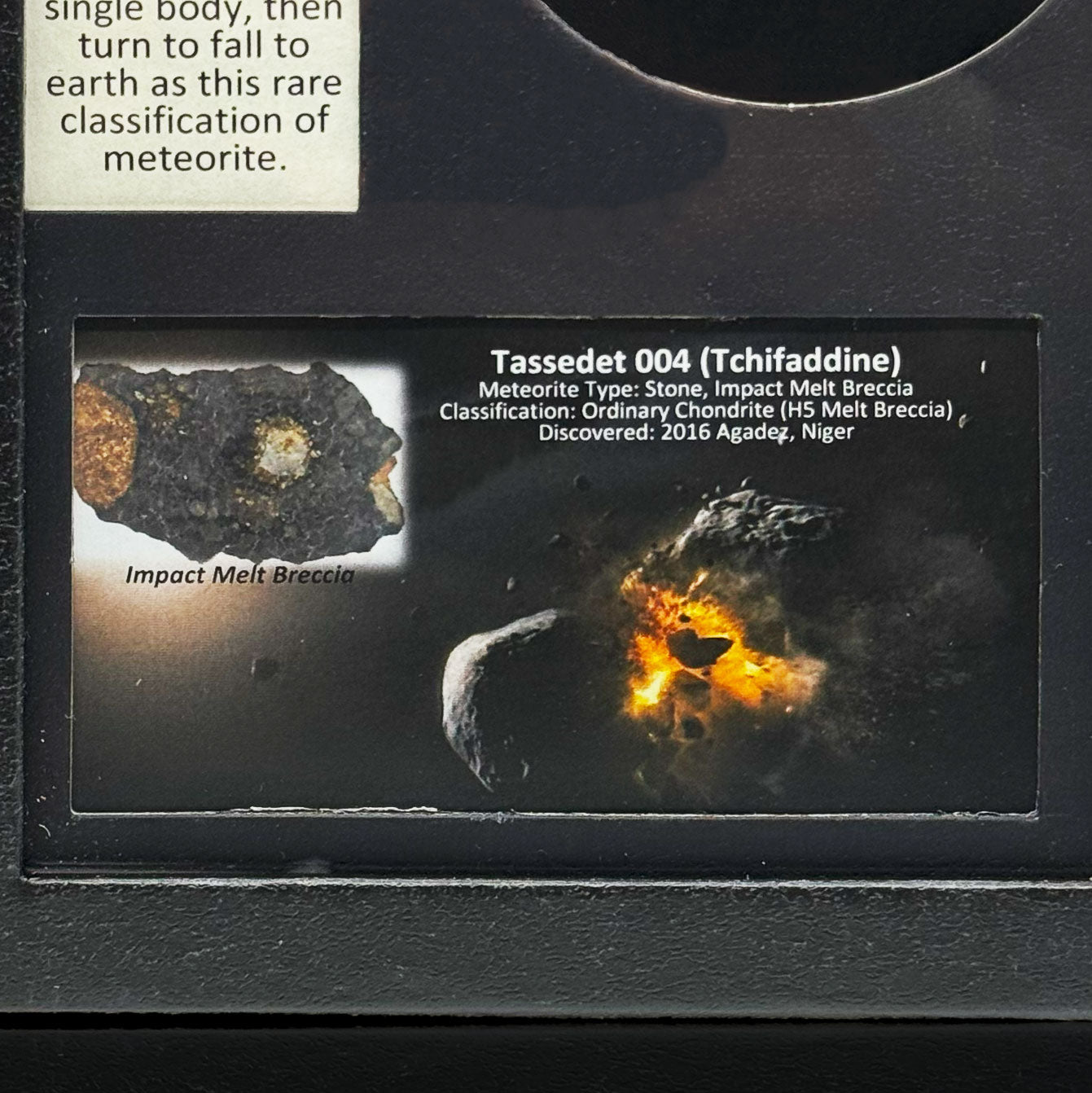 Collision in Space Meteorite in Collector's Box