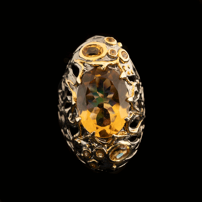 Citrine and Yellow Sapphire Ring // Size 8