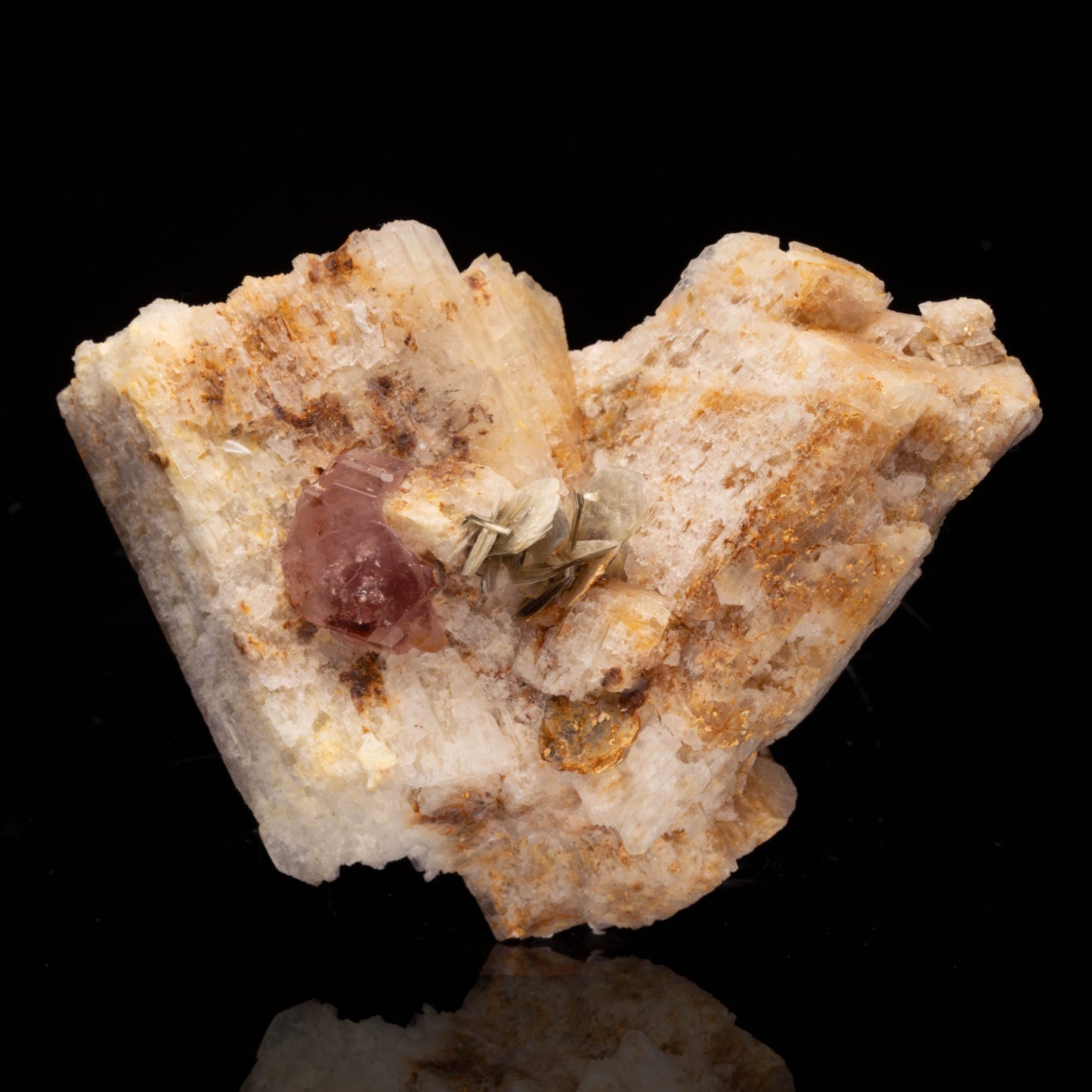 Pink Apatite with Muscovite on Microcline // 1.27 Lb.