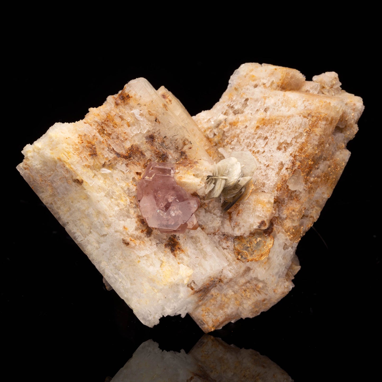 Pink Apatite with Muscovite on Microcline // 1.27 Lb.