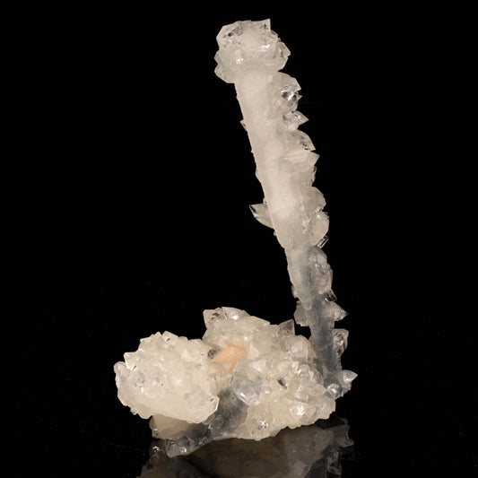 Apophyllite "Lollipop" with Calcite over Agate Stalactite