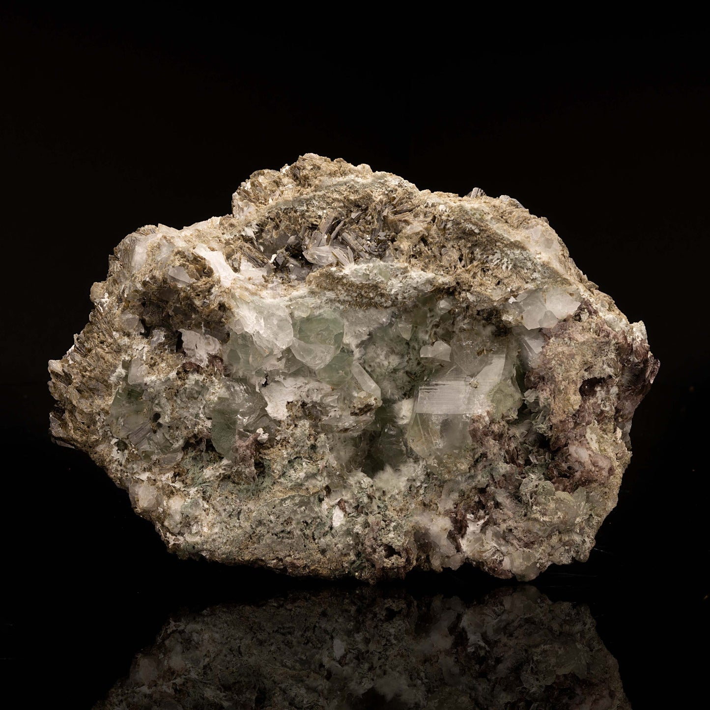 Calcite with Epidote, Ferroaxinite, and Quartz