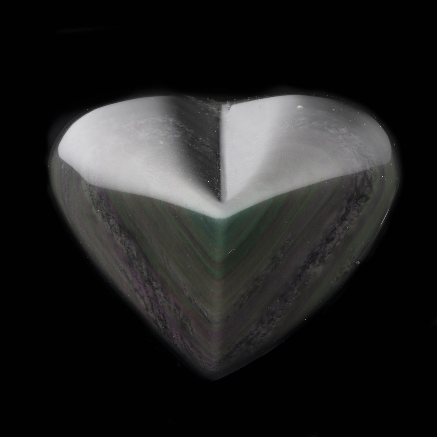 Corazón de Obsidiana Arco Iris Tallado a Mano // 295 Gramos