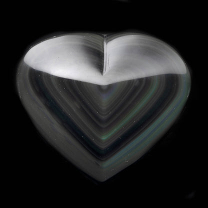 Corazón de Obsidiana Arco Iris Tallado a Mano // 422 Gramos