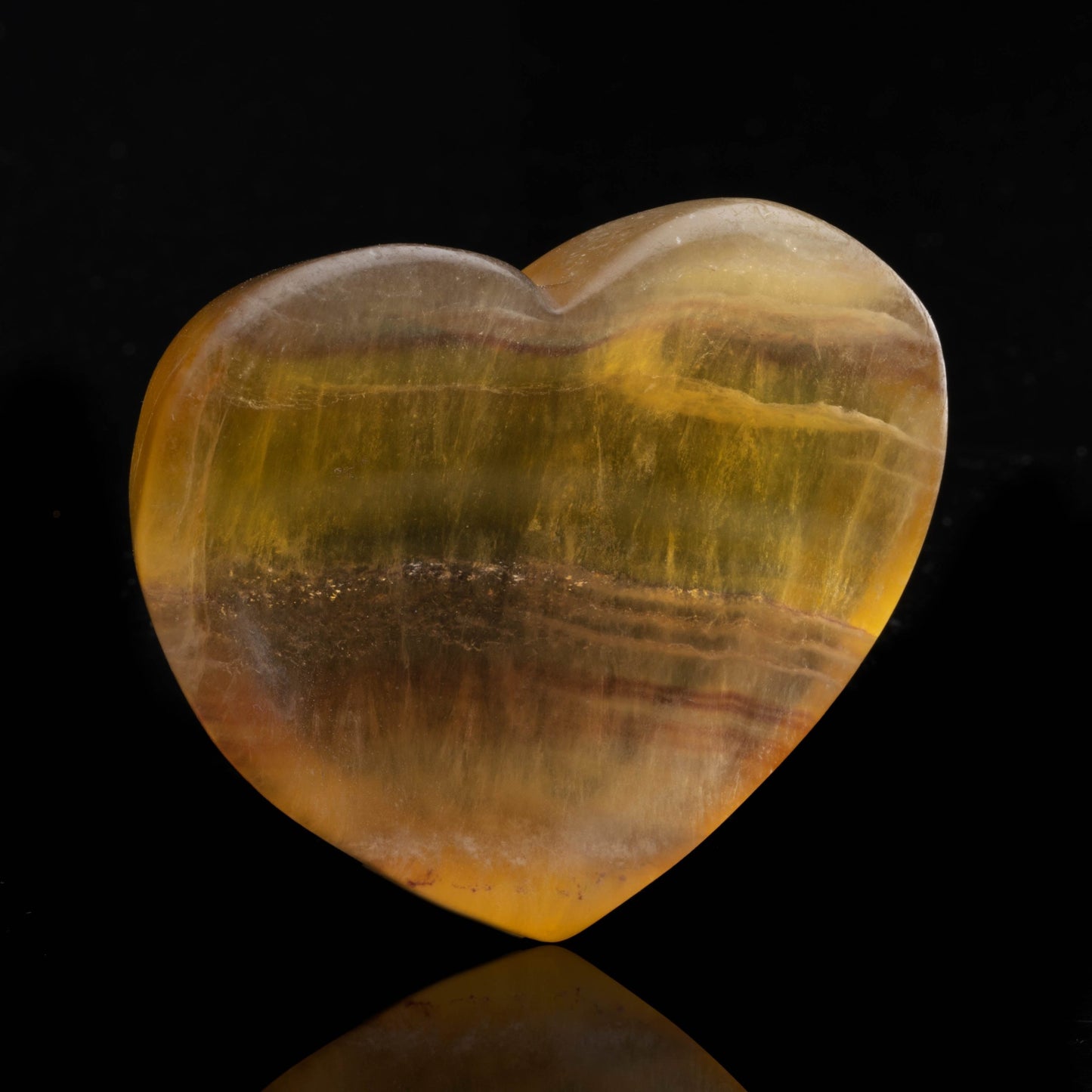Banded Yellow Fluorite Heart Dish // 104 Grams
