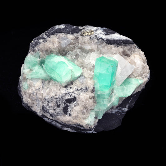 Emerald on Calcite With Pyrite // 1.74 Lb.