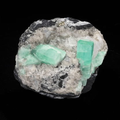 Emerald on Calcite With Pyrite // 1.74 Lb.