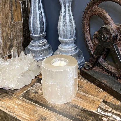 Selenite Candle Holder - Astro West