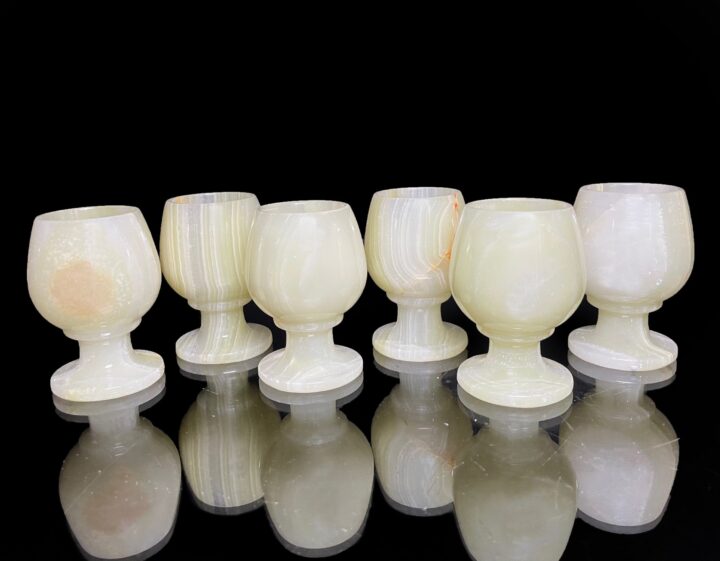 Banded Decorative Onyx Shot Glass // Set of Six