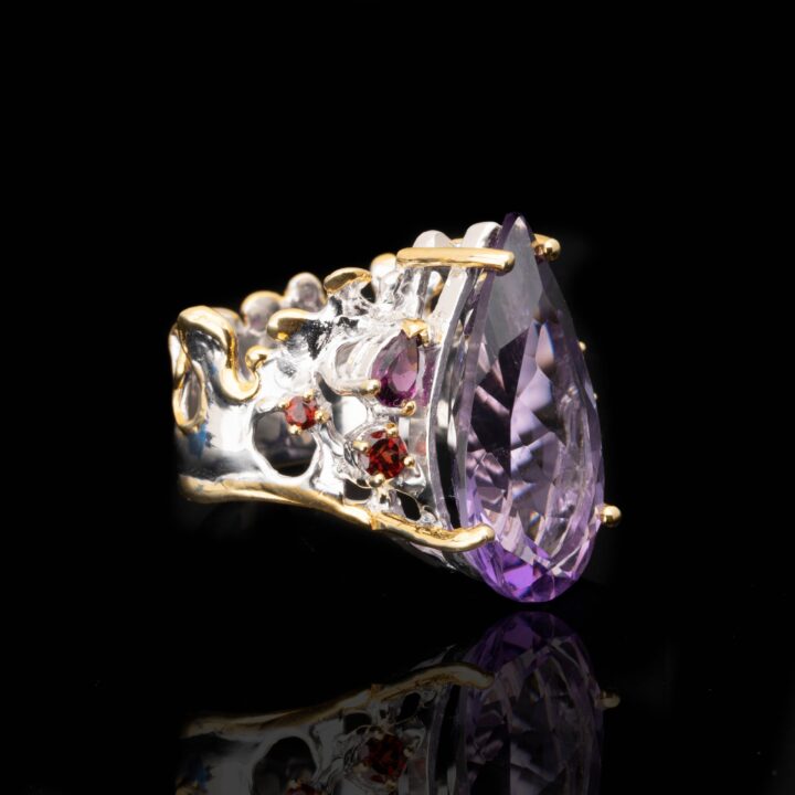 Amethyst and Garnet Crown Ring - Image 3
