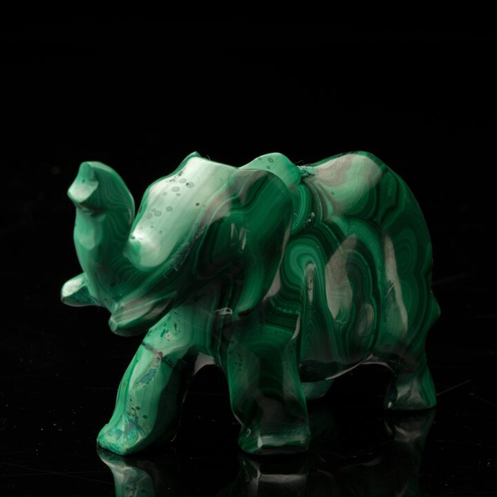 Malachite Carving – Elephant // 438 Grams
