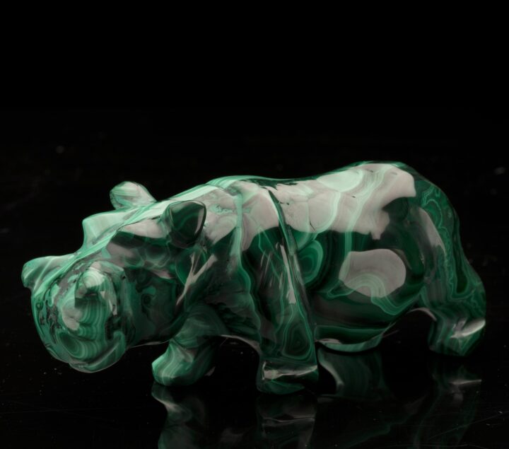 Malachite Carving – Hippopotamus // 1.16 Lb.
