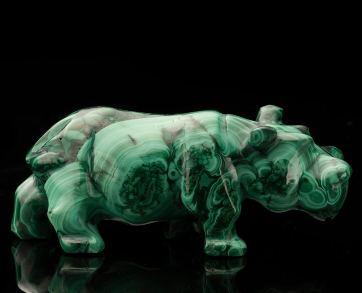 Malachite Carving – Hippopotamus // 1.16 Lb. - Image 2