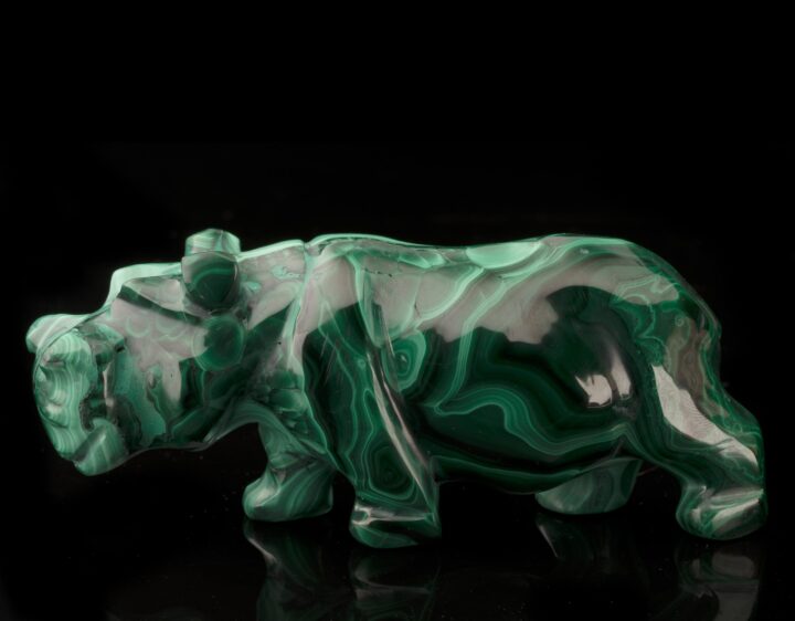 Malachite Carving – Hippopotamus // 1.16 Lb. - Image 3