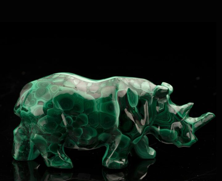 Malachite Carving – Rhinoceros // 1.02 Lb. - Image 3