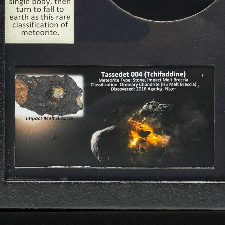 Collision in Space Meteorite – Rare Impact-Melt Specimen in Collector’s Display Box