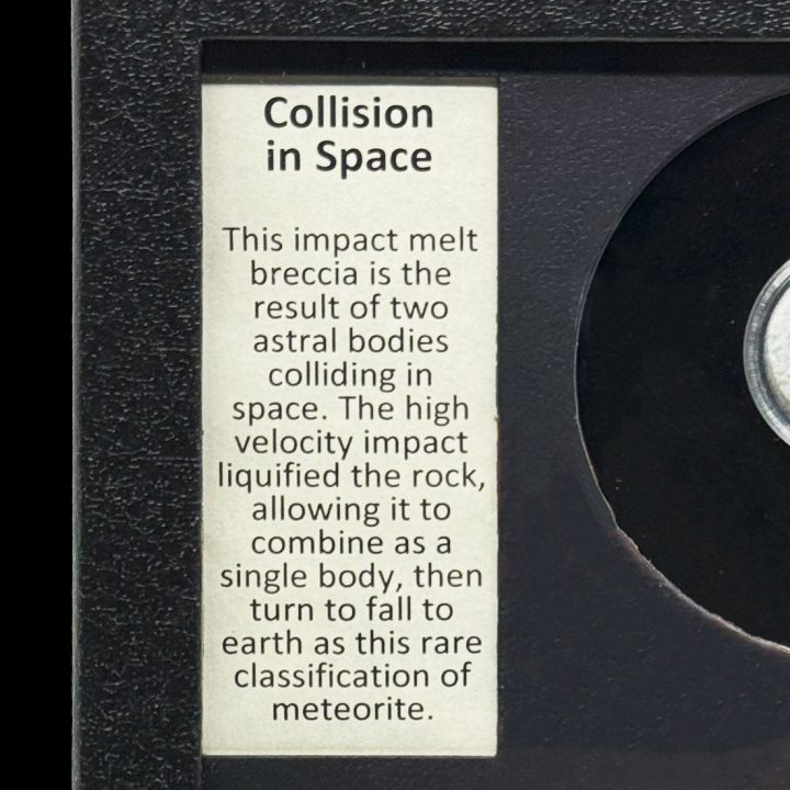 Collision in Space Meteorite – Rare Impact-Melt Specimen in Collector’s Display Box