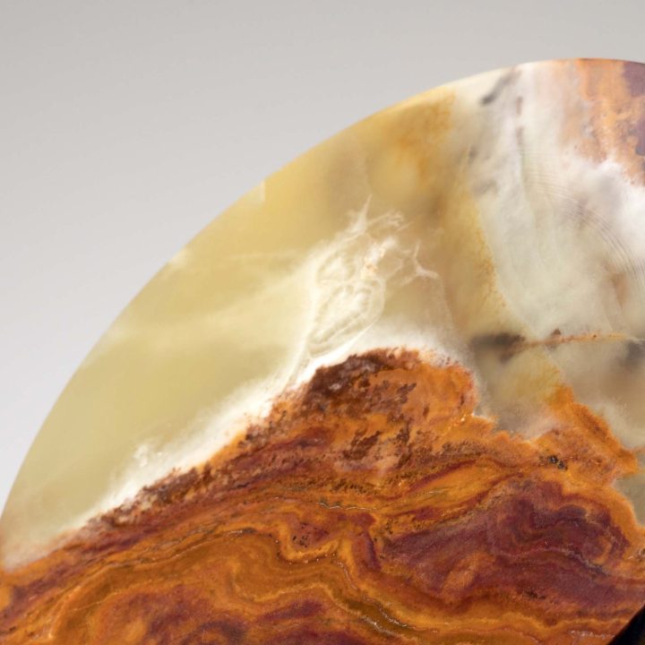 Round Banded Onyx Coaster Set of Six from Pakistan