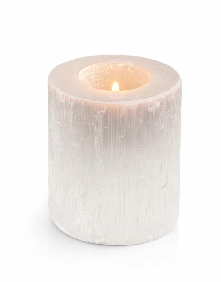 Genuine Selenite Candle Holder – Calming Home Decor