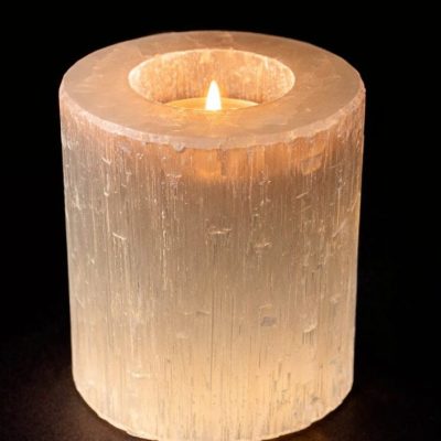 Genuine Selenite Candle Holder – Calming Home Decor