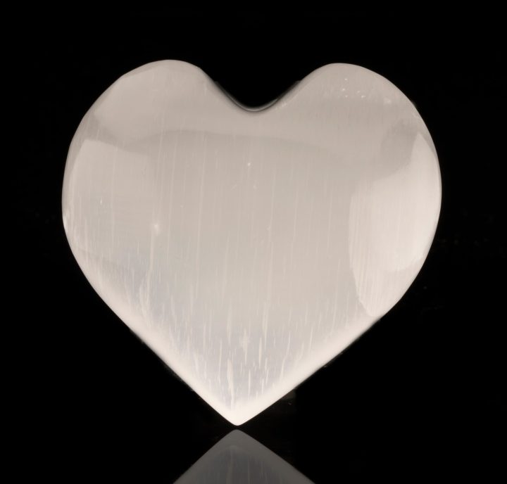 Genuine Hand‑Carved Selenite Heart – Natural Calming Crystal