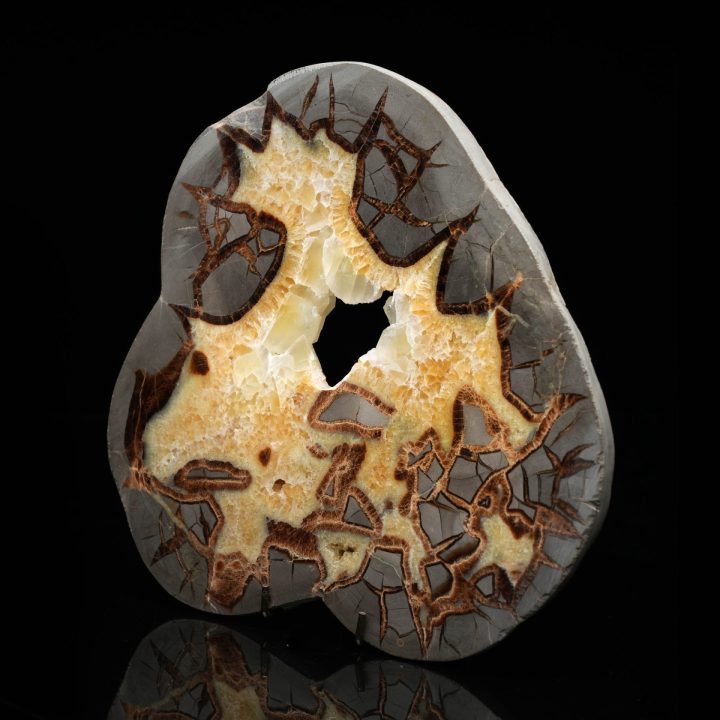 Unique Septarian Stone Slice - Natural Décor