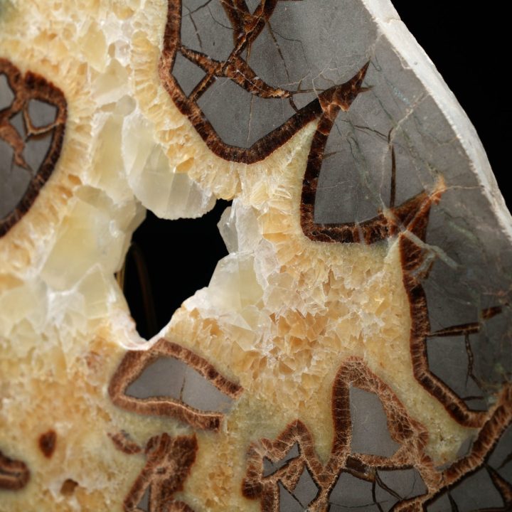 Unique Septarian Stone Slice - Natural Décor