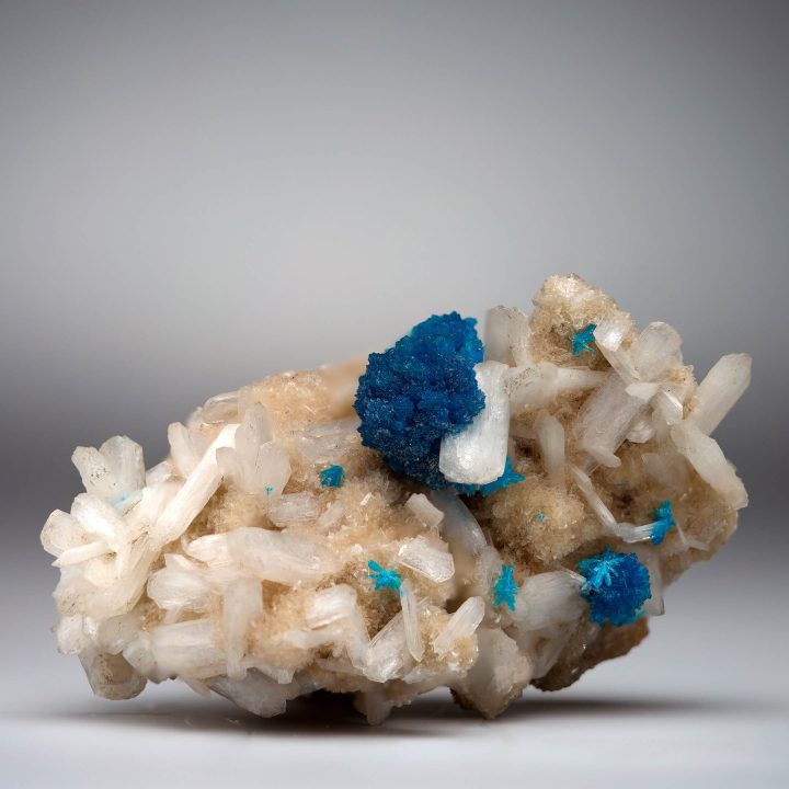 Cavansite crystals on Stilbite matrix – India