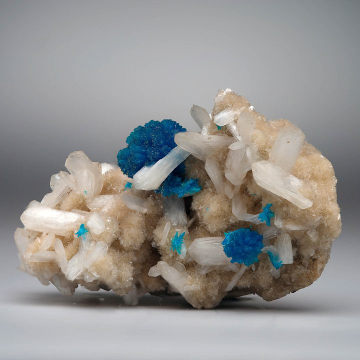Cavansite crystals on Stilbite matrix – India