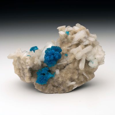 Cavansite with Stilbite mineral specimen from Wagholi Quarries, India
