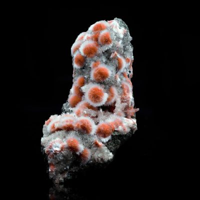 Indian Thomsonite specimen with radial orange acicular crystals