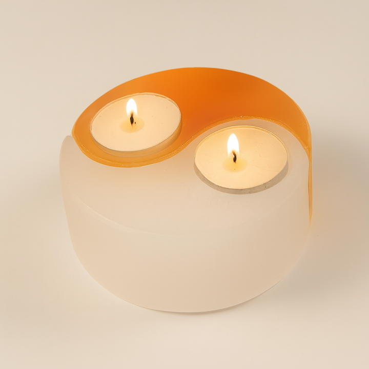 Selenite Yin Yang Candle Holder for sale at Astro West