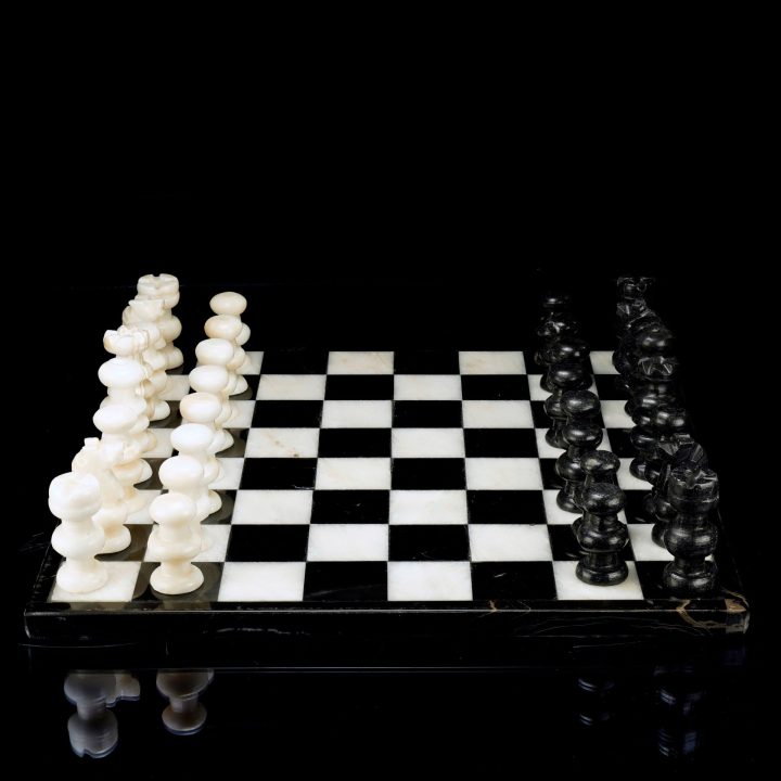 Hand-Carved Black and White Onyx Chess Set