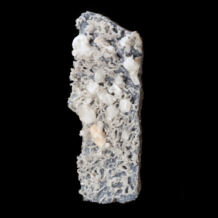 Apophyllite and Stilbite on Chalcedony and Chalcedony Stalactites From India - Image 3