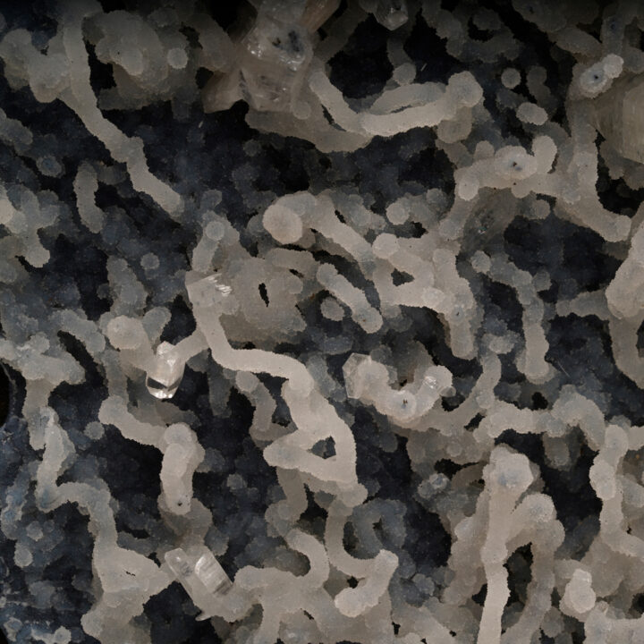 Apophyllite and Stilbite on Chalcedony and Chalcedony Stalactites From India - Image 8