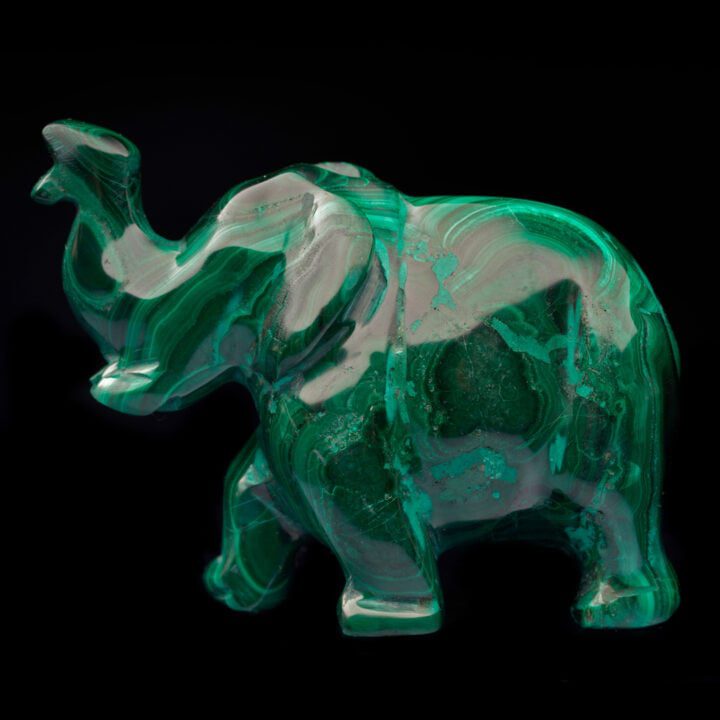 Hand-Carved Malachite Elephant // 327 Grams - Image 2