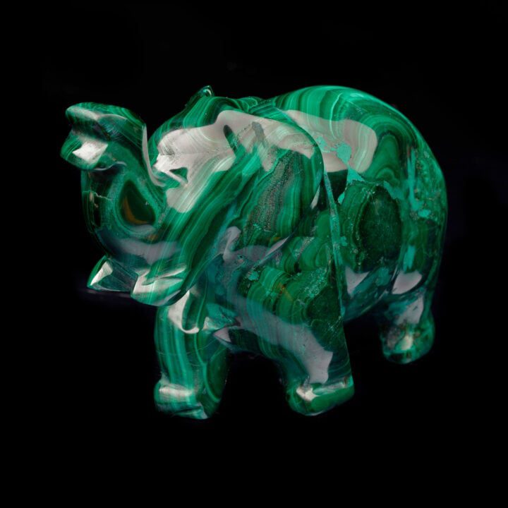 Hand-Carved Malachite Elephant // 327 Grams - Image 4