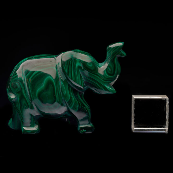 Hand-Carved Malachite Elephant // 327 Grams - Image 5